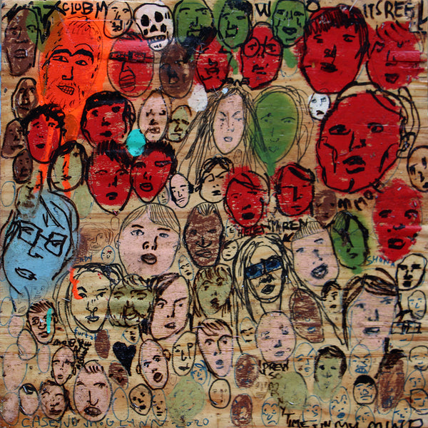 Casey McGlynn Artwork | Colourful, symbolic, and autobiographical mixed media paintings that depict music icons, horses, boats, and numbers.