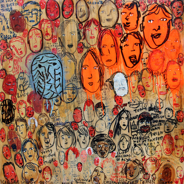 Casey McGlynn Artwork | Colourful, symbolic, and autobiographical mixed media paintings that depict music icons, horses, boats, and numbers.