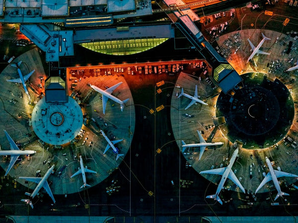 Jeffrey Milstein - Newark 2 Terminal B Night - Available in 2 sizes, Archival Inkjet Print Mounted on Archival Substrate, Framed in White with Plexiglass, - Bau-Xi Gallery