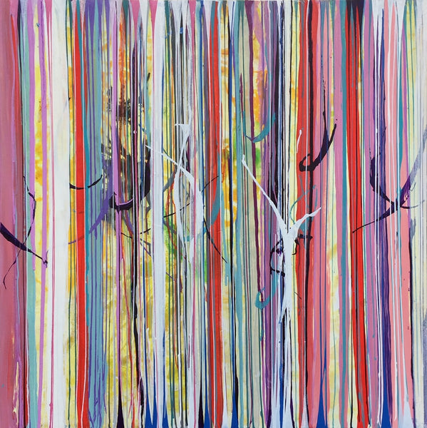 Pat O'Hara Artwork | Colourful, gestural abstractions composed of drips and splatters of paint.