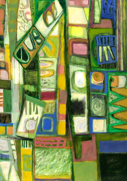 Sylvia Tait - Repertoire, Acrylic on Archival Paper, Framed in White with Glass, - Bau-Xi Gallery