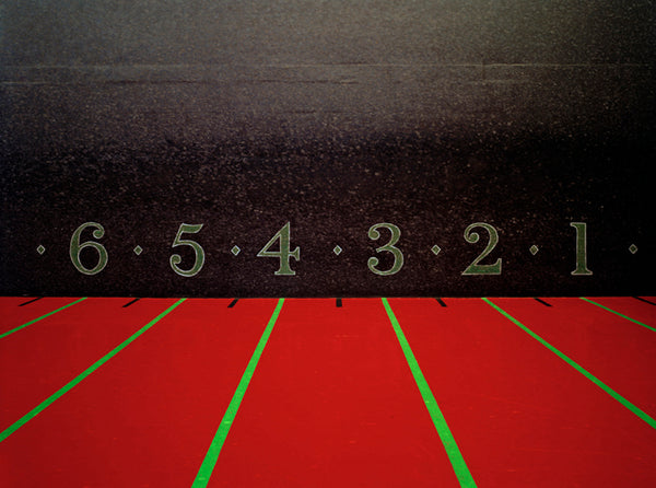 Elliott Wilcox Artwork | Colourful minimal graphic compositions of tennis courts, squash courts, and rock climbing walls.