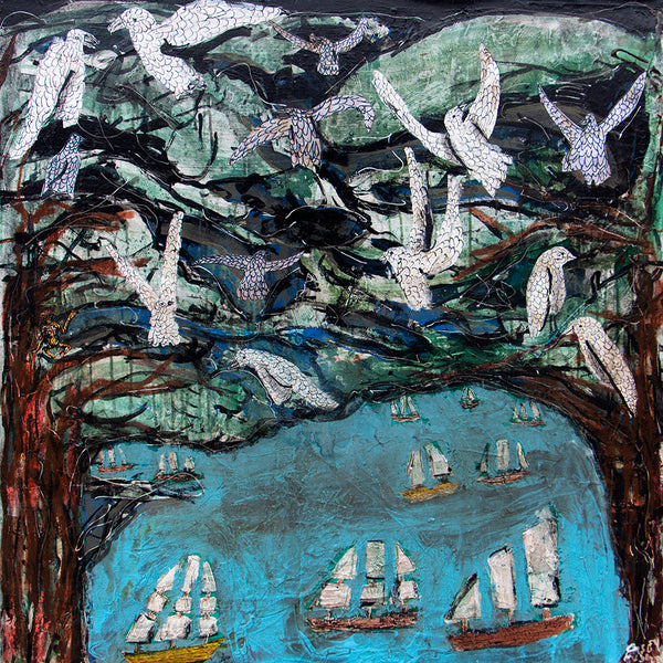 Casey McGlynn artwork 'Mooring Ships' available at Bau-Xi Gallery Toronto, Ontario