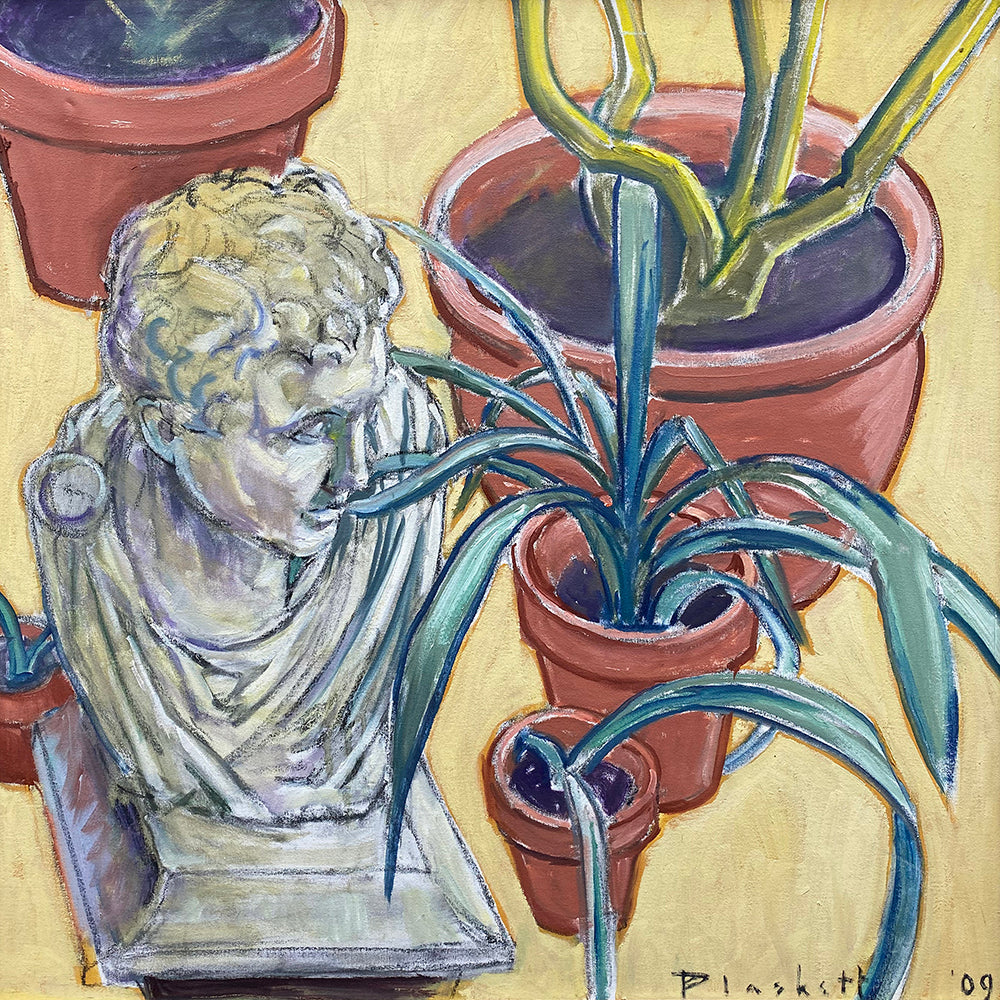 Joseph Plaskett artwork 'Bust and Five Plants' available at Bau-Xi Gallery Toronto, Ontario