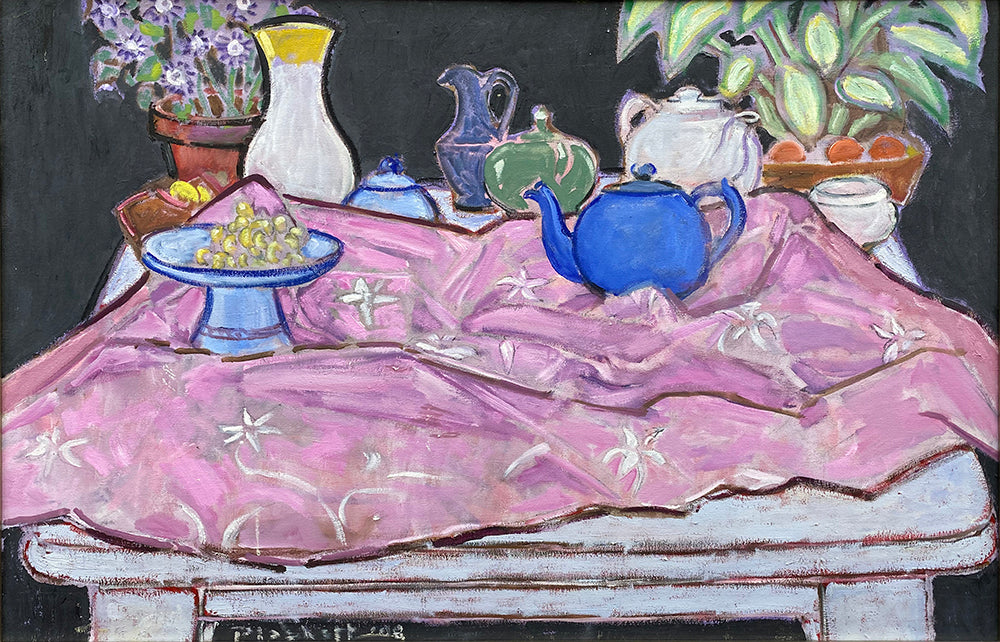 Joseph Plaskett artwork 'Still Life on Pink' available at Bau-Xi Gallery Toronto, Ontario