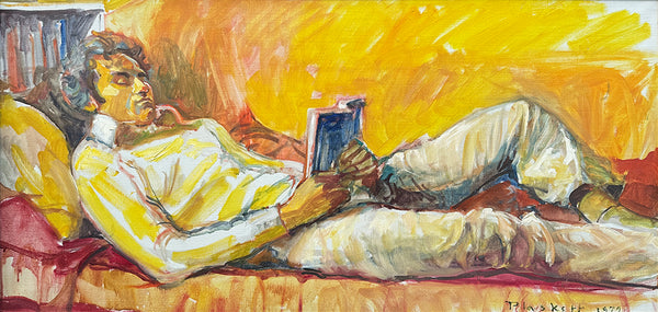 Joseph Plaskett artwork 'Untitled, Man On Canape Reading a Book' available at Bau-Xi Gallery Toronto, Ontario