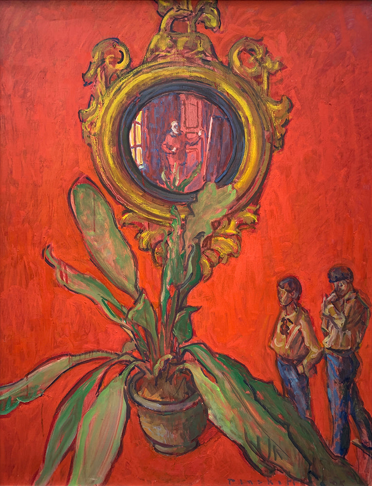 Joseph Plaskett artwork 'Green Plant and Boys #1 (KM20)' available at Bau-Xi Gallery Toronto, Ontario