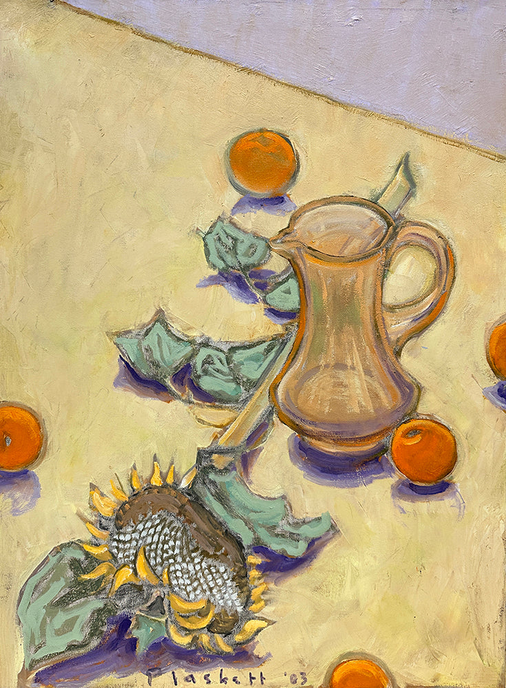 Joseph Plaskett artwork 'Still Life with Sunflower and Oranges' available at Bau-Xi Gallery Toronto, Ontario