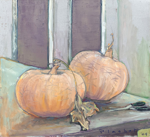 Joseph Plaskett artwork 'Two White Pumpkins' available at Bau-Xi Gallery Toronto, Ontario