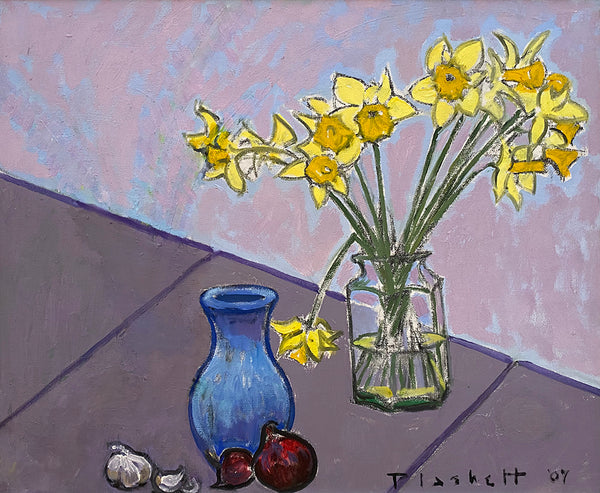 Joseph Plaskett artwork 'Daffodils, Red Onion and Garlic' available at Bau-Xi Gallery Toronto, Ontario