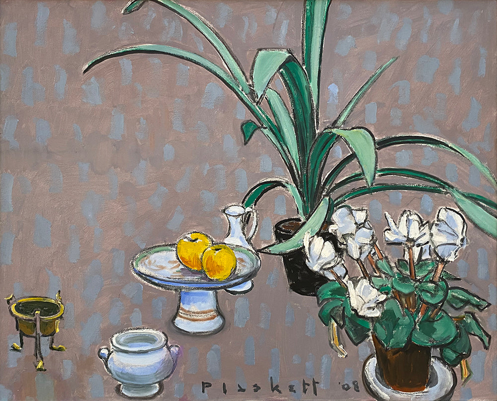 Joseph Plaskett artwork 'Still Life with Cyclamen and Clivia' available at Bau-Xi Gallery Toronto, Ontario