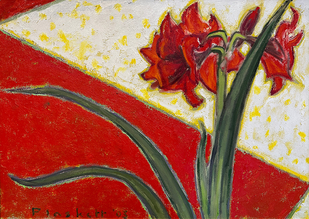 Joseph Plaskett artwork 'The Red Amaryllis' available at Bau-Xi Gallery Toronto, Ontario