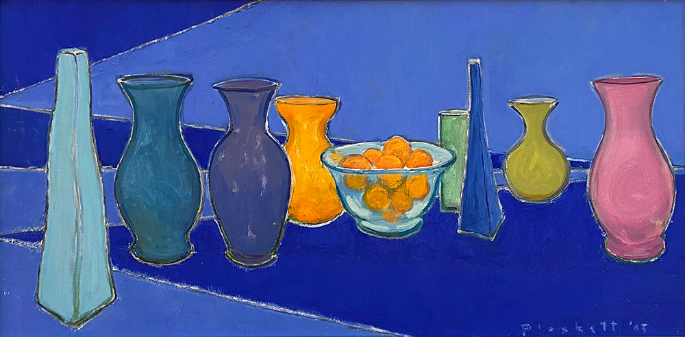 Joseph Plaskett artwork 'Vases and Clementines' available at Bau-Xi Gallery Toronto, Ontario