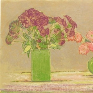 Joseph Plaskett artwork 'Flowers in Green Vase' available at Bau-Xi Gallery Toronto, Ontario