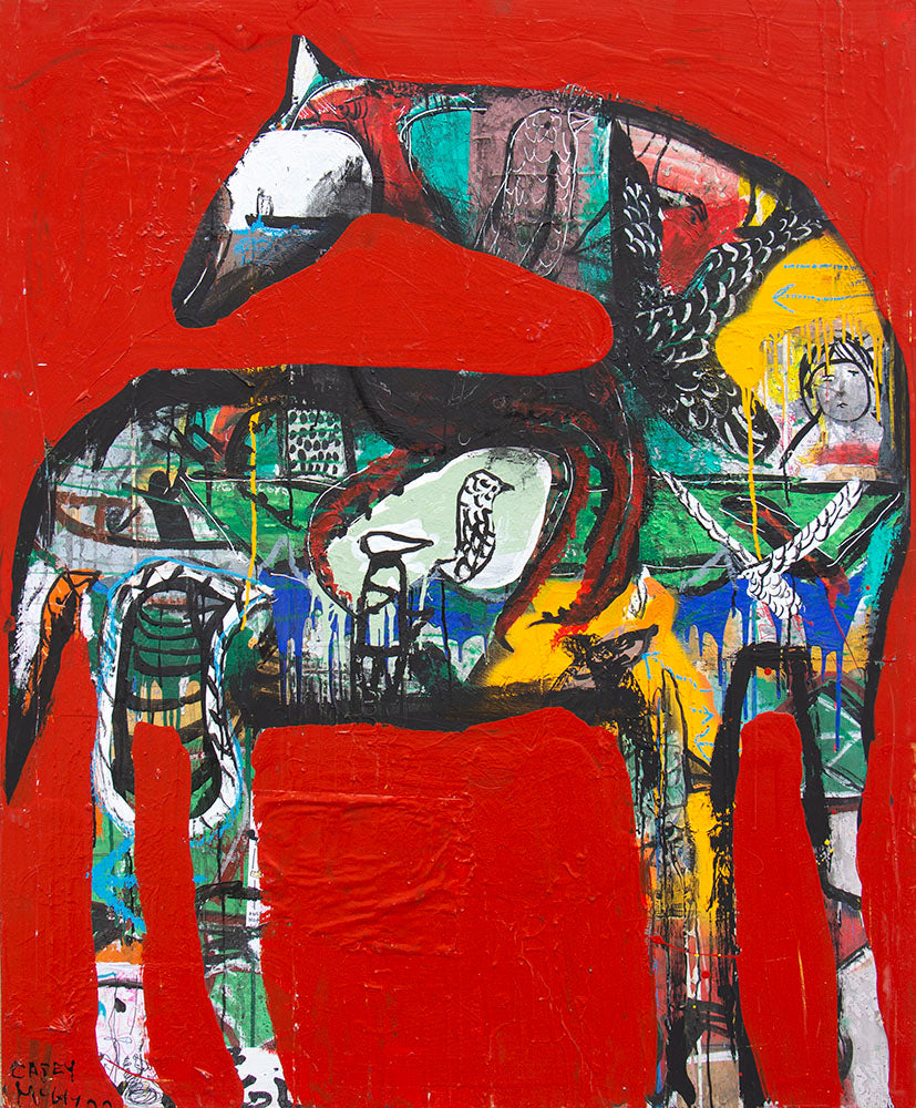 Casey McGlynn artwork 'Horse Looking Back on Red' available at Bau-Xi Gallery Toronto, Ontario