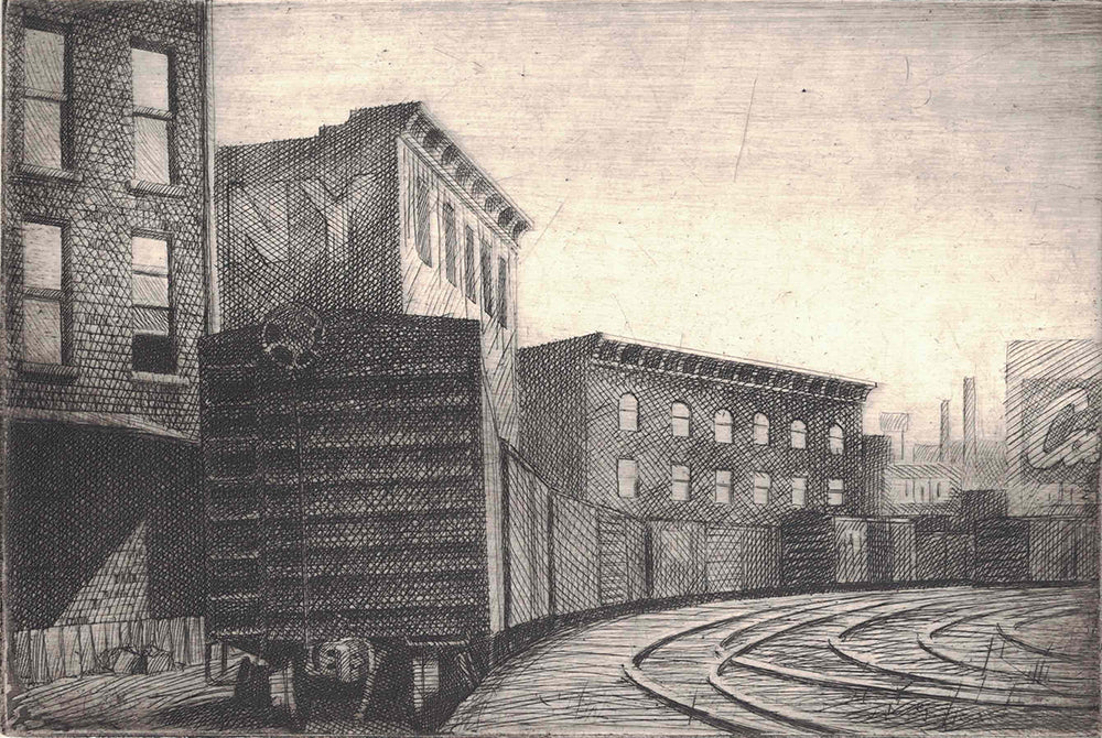 Hugh Mackenzie artwork 'Freightyard' available at Bau-Xi Gallery Toronto, Ontario