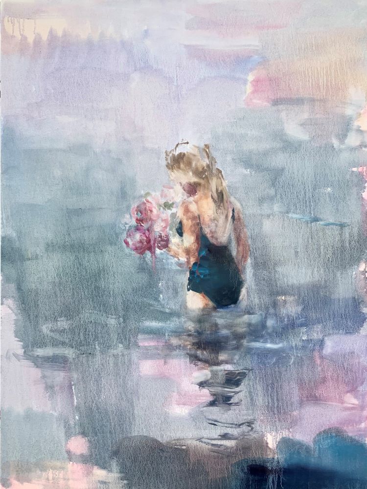 Darlene Cole artwork 'Dance in a Storm (peonies at sunset)' available at Bau-Xi Gallery Toronto, Ontario