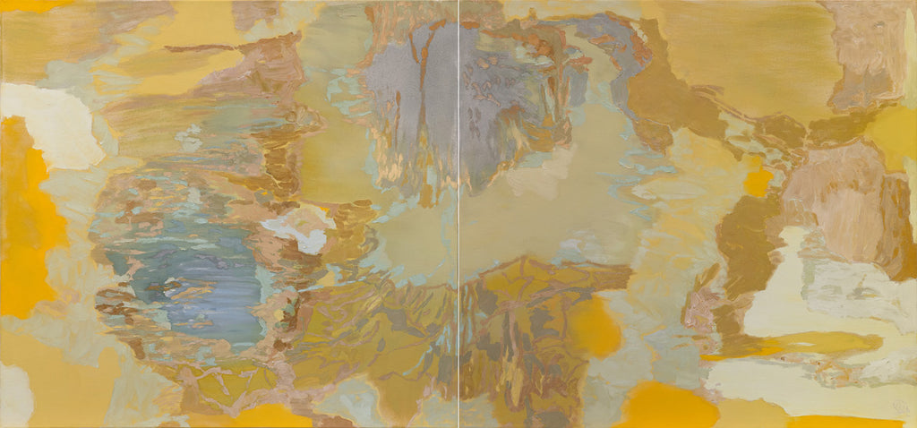 Anne Griffiths artwork 'Chasing Vitamin D (diptych)' available at Bau-Xi Gallery Toronto, Ontario