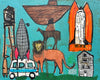 Casey McGlynn artwork 'Lions Minivan's and Spaceships' available at Bau-Xi Gallery Toronto, Ontario