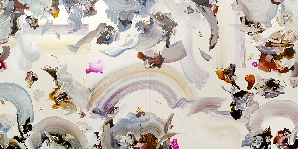 Janna Watson artwork 'Chins, Rainbow Flags, Sparkling Wine Stain, Swoops & Nods…' available at Bau-Xi Gallery Toronto, Ontario