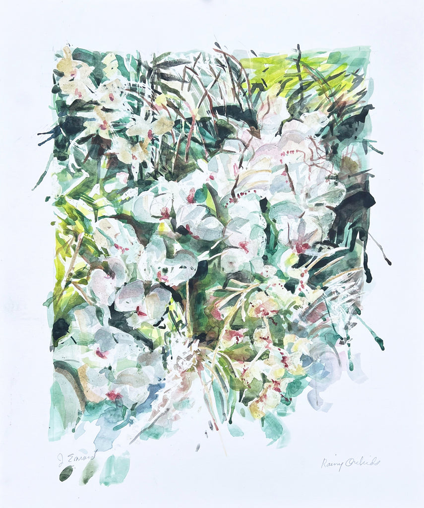 Jamie Evrard artwork 'Rainy Orchids' available at Bau-Xi Gallery Vancouver