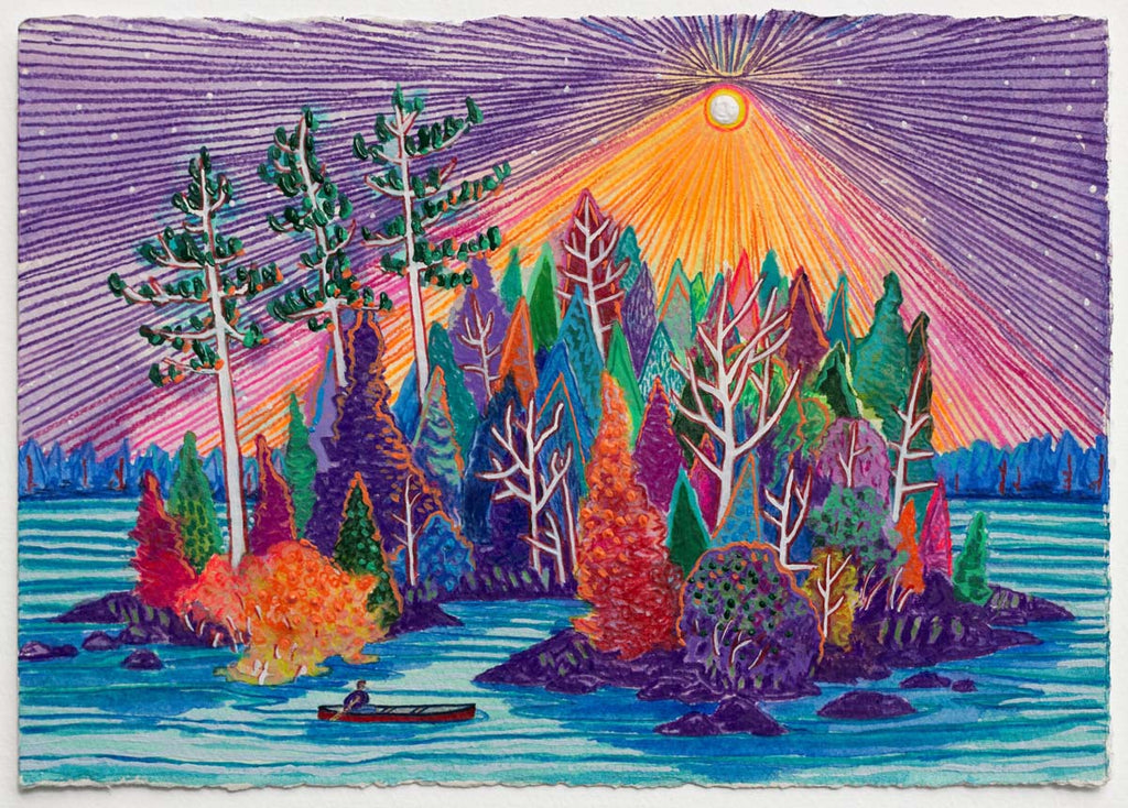 Kyle Scheurmann artwork 'Study For Canoe Painting (Forgotten Island)' available at Bau-Xi Gallery Vancouver