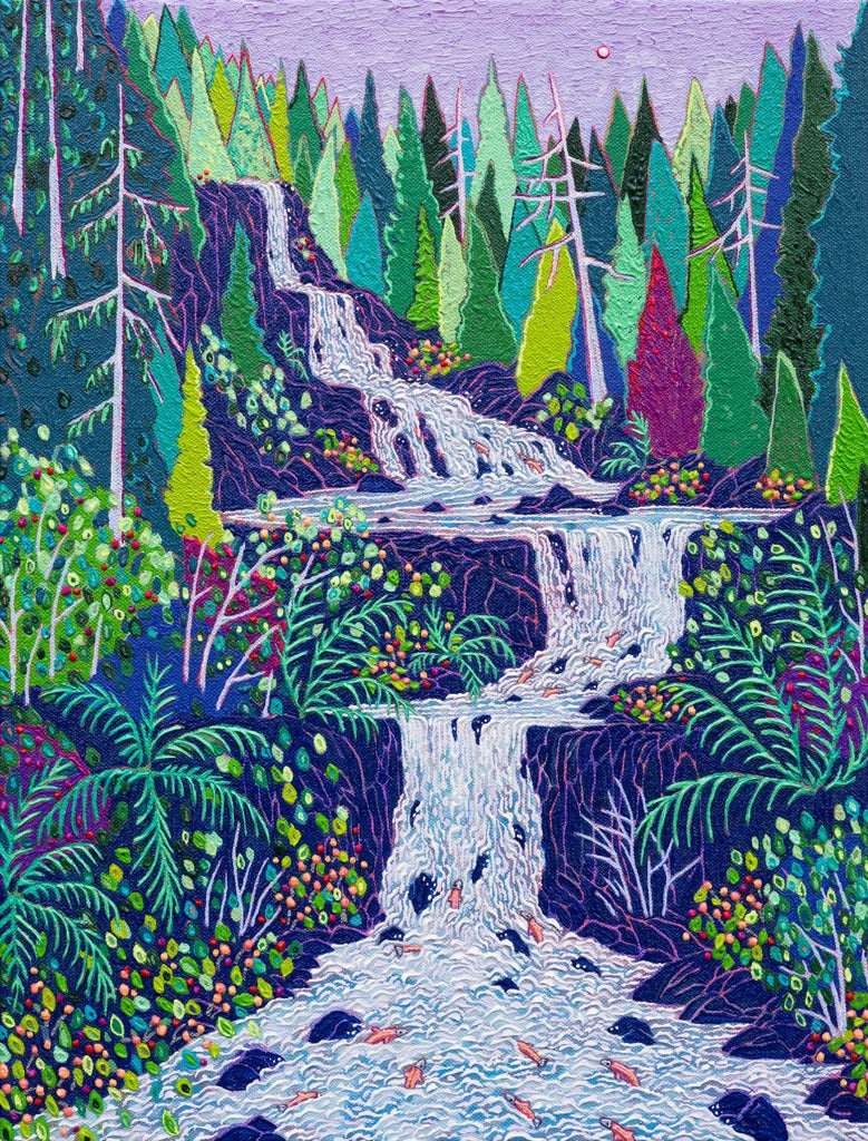 Kyle Scheurmann artwork 'Upana River Falls' available at Bau-Xi Gallery Vancouver