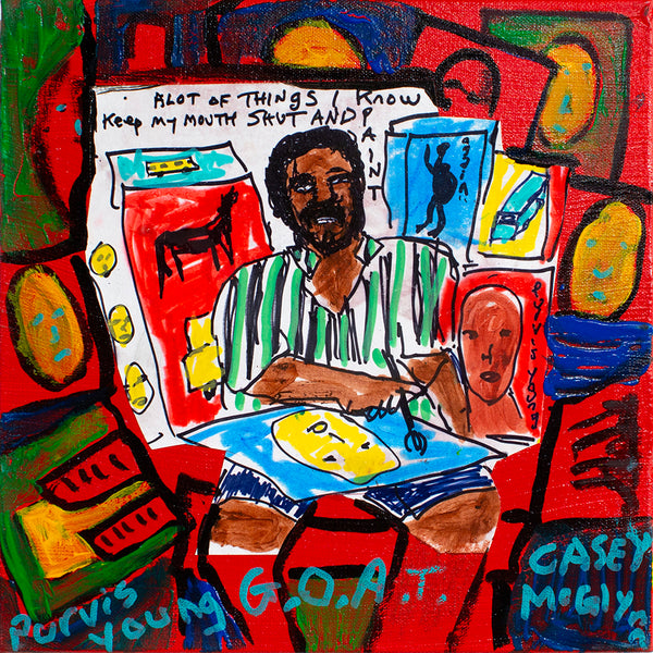 Casey McGlynn artwork 'Purvis Young G.O.A.T.' available at Bau-Xi Gallery Vancouver