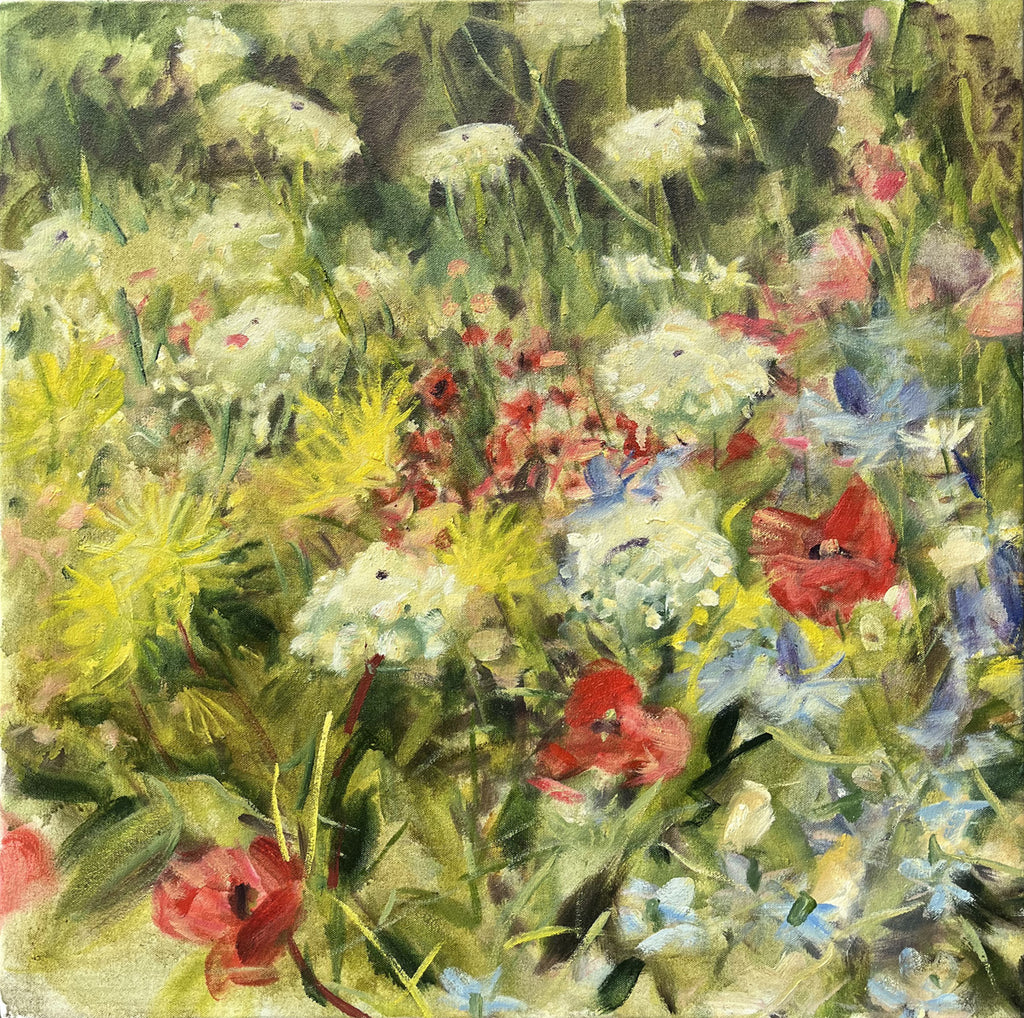 Jamie Evrard artwork 'Small Meadow Poppies' available at Bau-Xi Gallery Vancouver