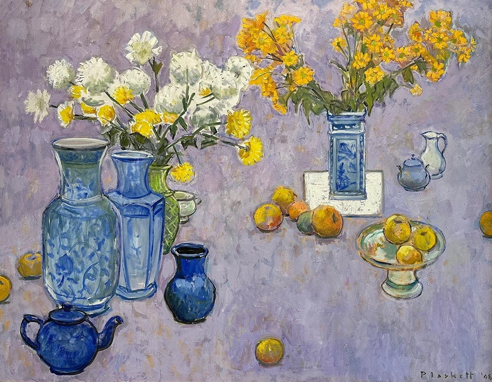 Joseph Plaskett artwork 'Still Life with Chrysanthemums' available at Bau-Xi Gallery Vancouver