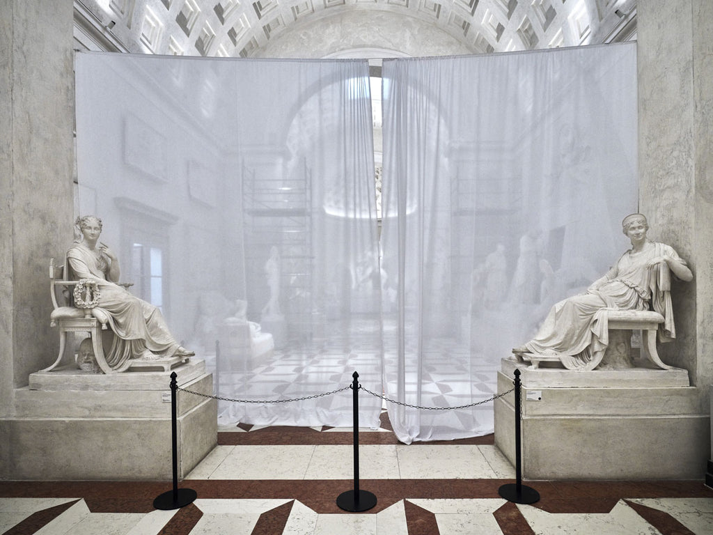 Richard Barnes artwork 'Interior View with Casts and Curtain, Museo Canova' available at Bau-Xi Gallery Vancouver