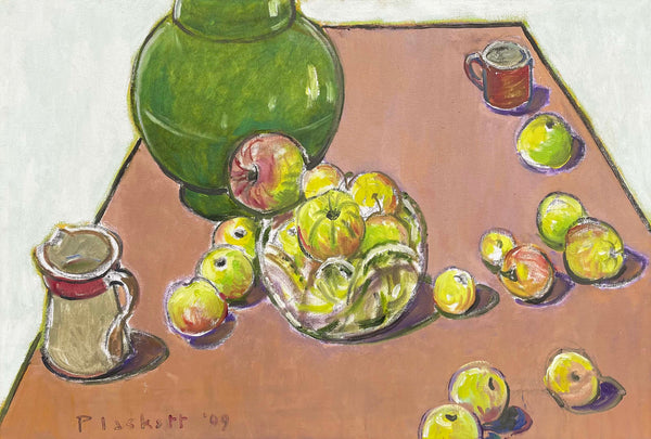 Apples with green vase