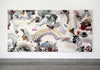 Chins, Rainbow Flags, Sparkling Wine Stain, Swoops & Nods Across the Room (Diptych)