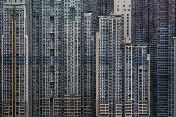 Michael Wolf Artwork | Dramatic muted large-format architectural photographs of Hong Kong Chicago and Paris, portraits from the Tokyo subway.