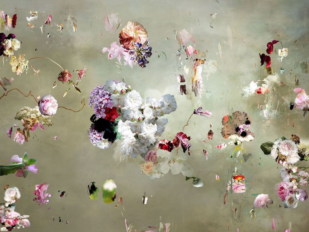Isabelle Menin | Rome ou la Tentation du Passe 11 | Colourful, dramatic, painterly, abstract composite photographs of flowers and fruit.