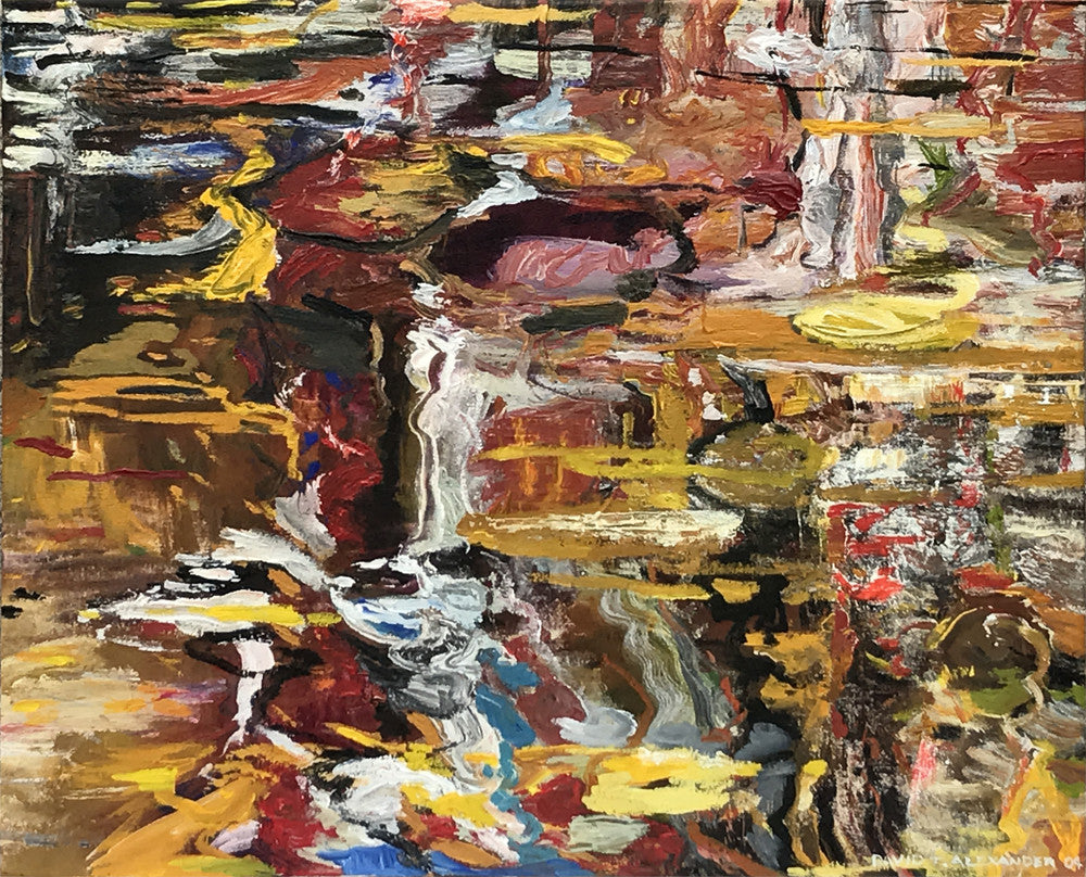 David T. Alexander Artwork | Colourful abstracts of water reflections and landscape paintings.