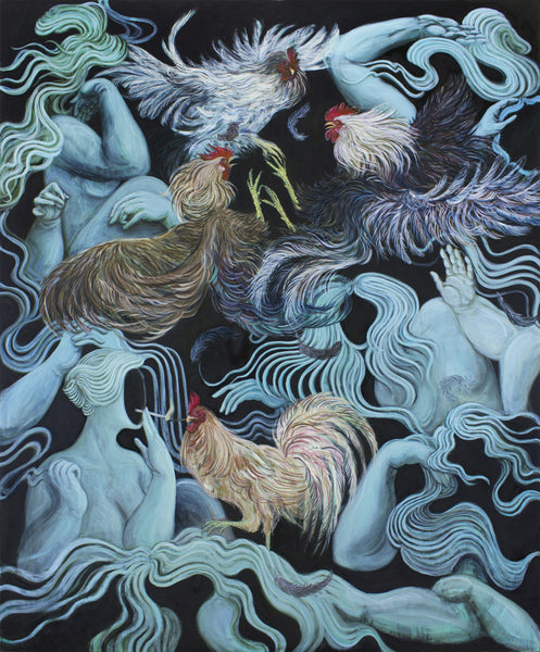 Michelle Nguyen artwork 'Cockfight Melee II' available at Bau-Xi Gallery Vancouver