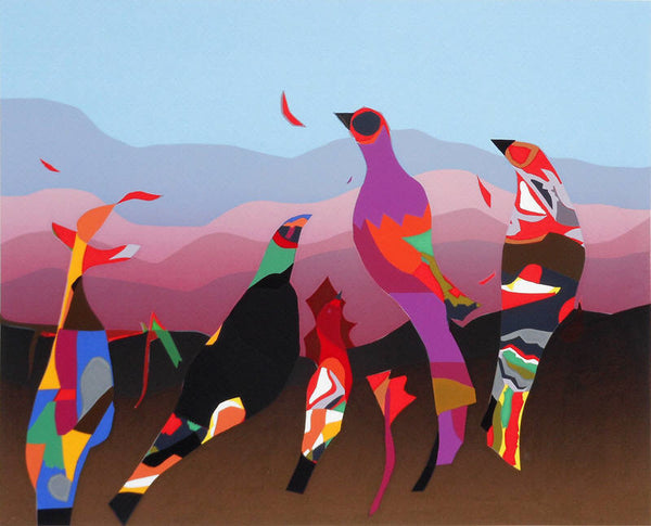 Jack Shadbolt Artwork | Colourful, vibrant, abstract paintings of nature, landscape, and animals.