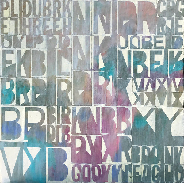 Bratsa Bonifacho Artwork |Colourful and monochromatic abstract geometric text-based paintings.