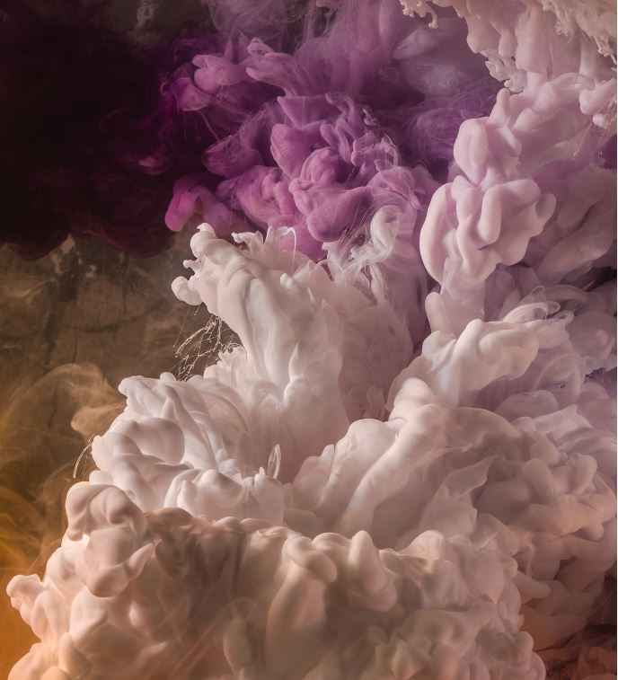 Kim Keever Artwork | Soft, colourful, dramatic, abstract photographs of cloud-like swirls of paint in water.