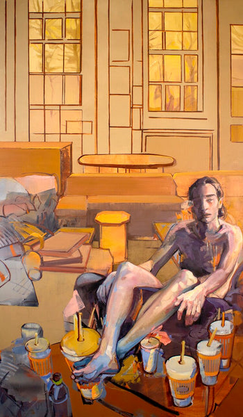 Adrienne Dagg Artwork | Colourful and vibrant contemporary figurative paintings in domestic interiors.