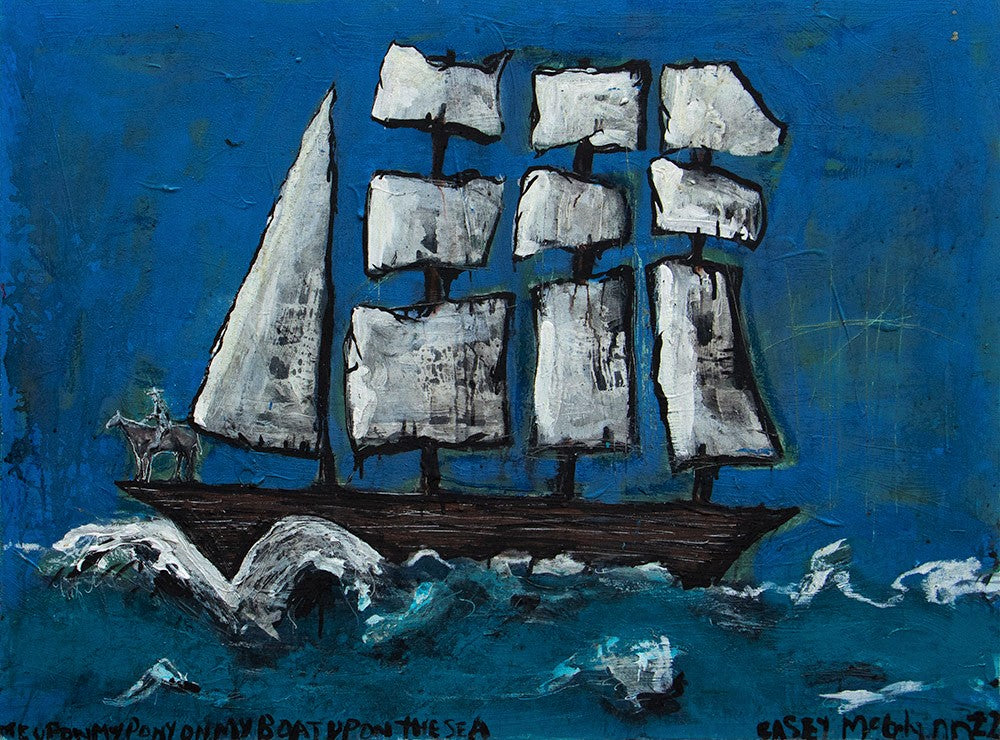 Casey McGlynn artwork 'Me Upon My Pony on My Boat Upon the Sea' available at Bau-Xi Gallery Toronto, Ontario