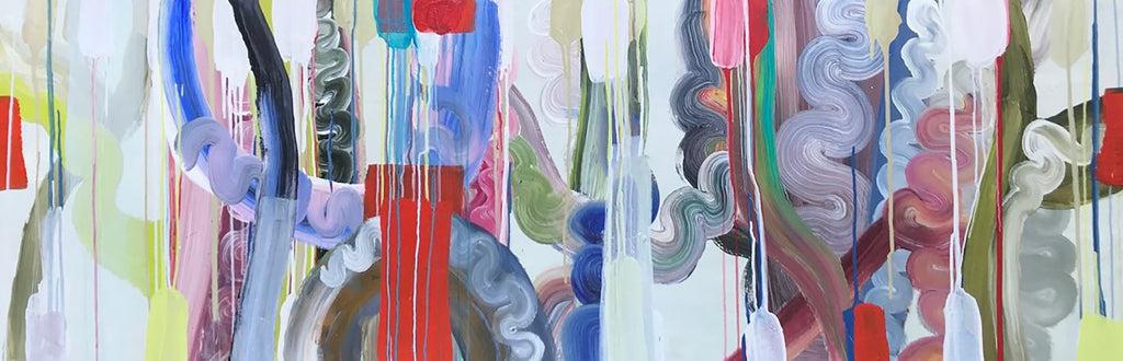 Pat O'Hara Artwork | Colourful, gestural abstractions composed of drips and splatters of paint.