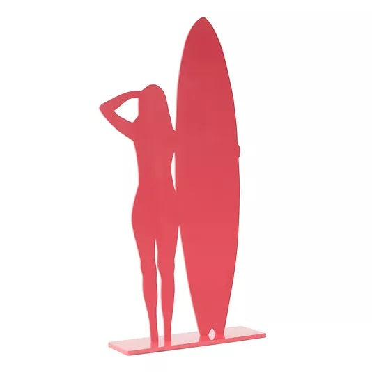 Surfer Girl Sculpture - Coral - 2 Sizes